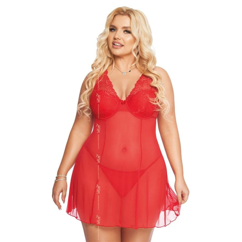 Пеньюар SoftLine Berta Красный 3XL Пеньюар SoftLine Berta Красный 3XL