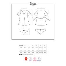 Пеньюар Obsessive Swanita Черный S/M