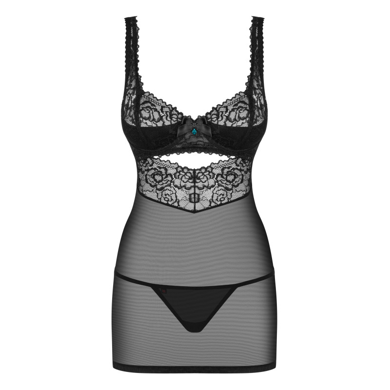 Сорочка Obsessive 867-CHE-1 Черная S/M