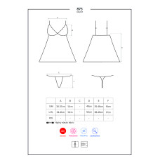 Сорочка Obsessive 873-BAB-1 Черная L/XL