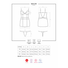 Сорочка Obsessive 829-CHE-3 Красная XXL