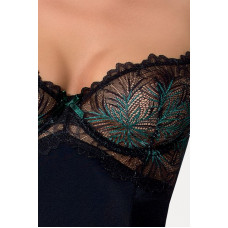 Сорочка приталенная с чашечками Passion FLORIS CHEMISE Черная XXL/XXXL