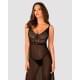 Длинная полупрозрачная рубашка Obsessive Estiqua chemise черная XS/S