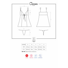 Сорочка Obsessive Charmea Черная S/M
