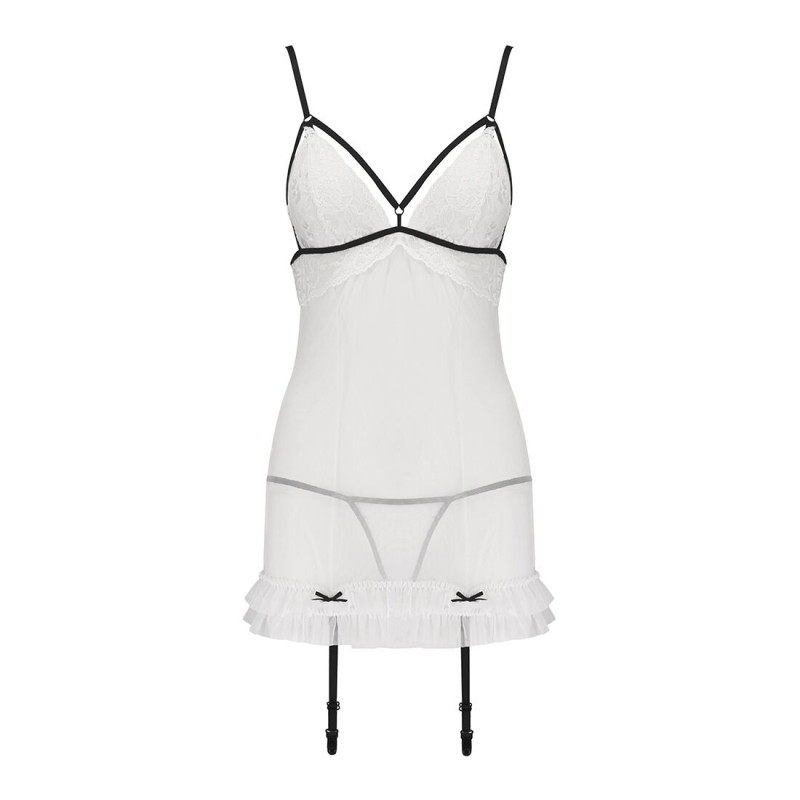 Рубашка прозрачная с пажами Passion ORIHIME CHEMISE white S/M Рубашка прозрачная с пажами Passion ORIHIME CHEMISE white S/M