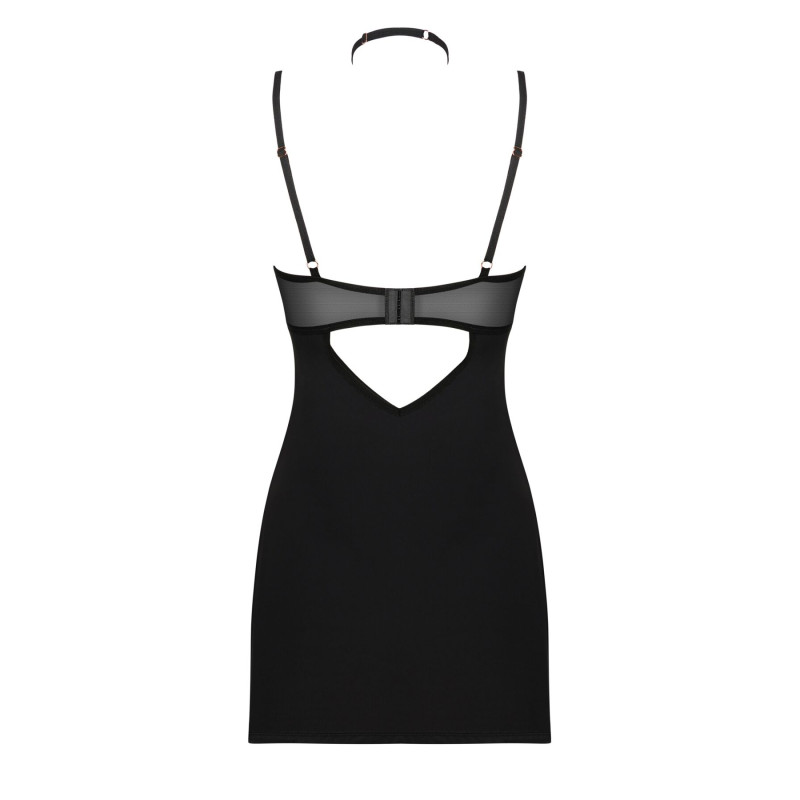 Рубашка Obsessive Selinne chemise & thong черная XS/S Рубашка Obsessive Selinne chemise & thong черная XS/S