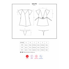 Пеньюар Obsessive 825-PEI-6 Синий S/M