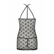 Полупрозрачная рубашка Passion AZALIA CHEMISE black S/M