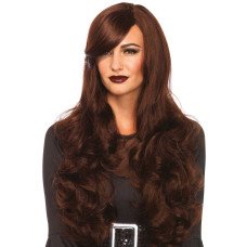 Волнистый парик с косой челкой Leg Avenue Long Wavy Wig 68 см, коричневый