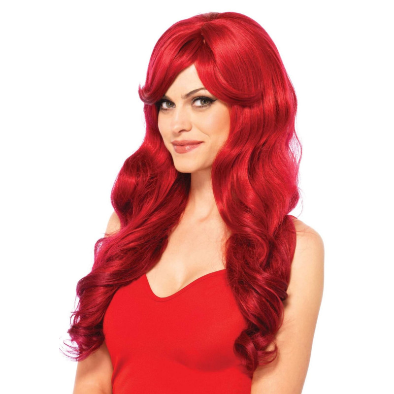 Волнистый парик с косой челкой Leg Avenue Long Wavy Wig 68 см, красный Волнистый парик с косой челкой Leg Avenue Long Wavy Wig 68 см, красный