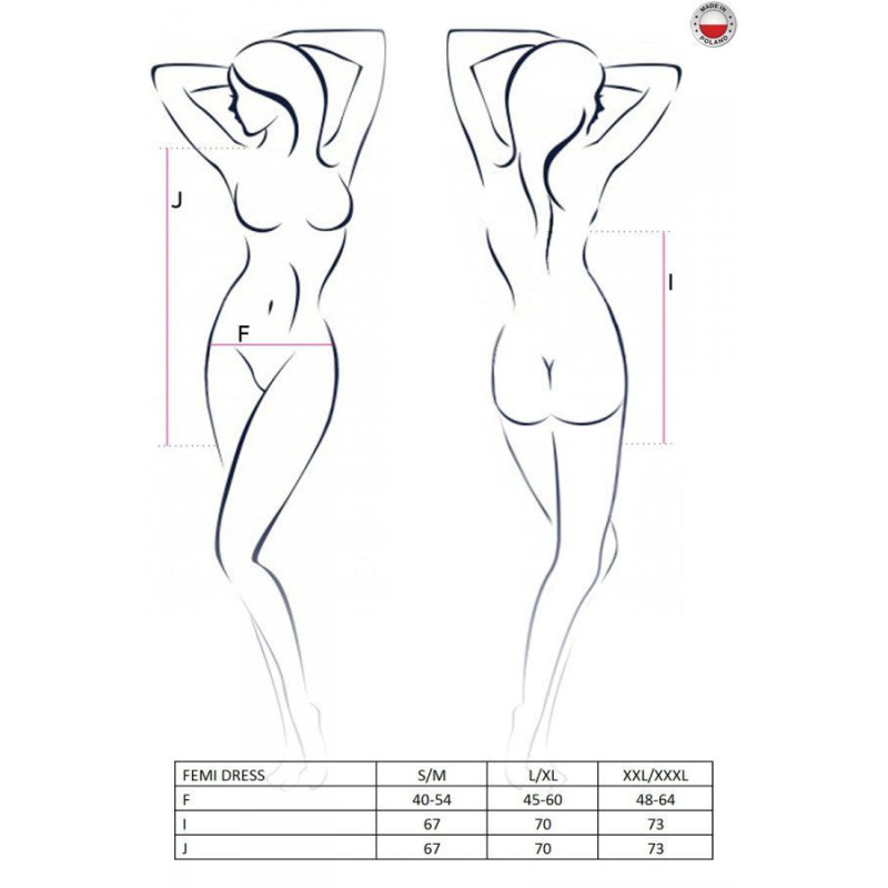 Платье под латекс с глубоким декольте Passion FEMI DRESS Черное XXL/XXXL