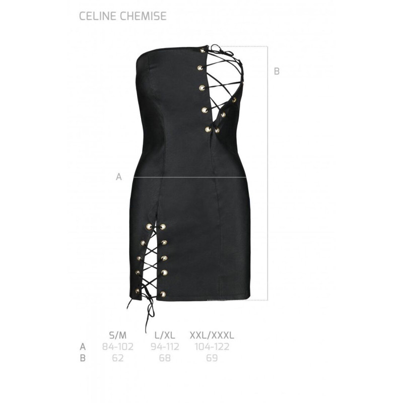 Мінісукня з екошкіри Passion Celine Chemise black S/M Мінісукня з екошкіри Passion Celine Chemise black S/M