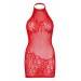 Платье-сетка со стразами Leg Avenue Rhinestone halter mini dress открытая спина, Red one size