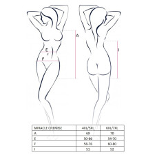 Эротическое мини-платье Passion Size Plus MIRACLE CHEMISE 4XL/5XL Черное