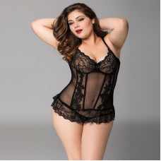 Платье JSY P71137 Черное Plus Size