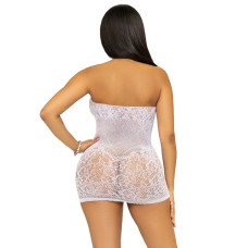 Платье-сетка со стразами Leg Avenue Rhinestone halter mini dress открытая спина, White one size
