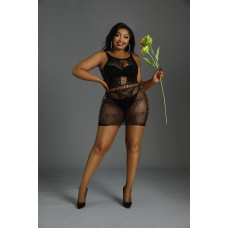 Платье-бодистокинг Moonlight Plus Model 01 Black XL-XXXL, мини, без рукавов