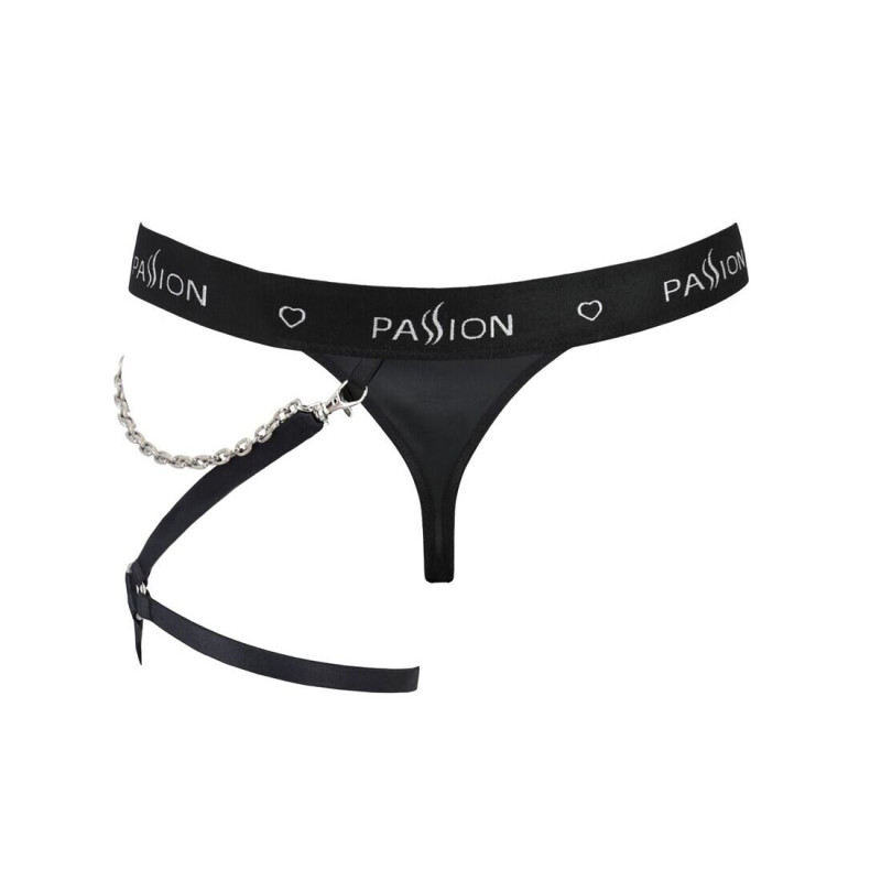 Мужские трусики танга с подвязкой Passion 058 Thong Bill Black L/XL Мужские трусики танга с подвязкой Passion 058 Thong Bill Black L/XL