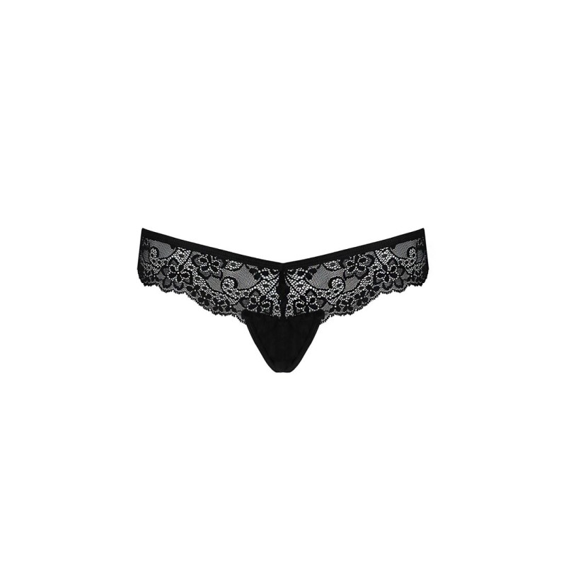 Кружевные трусики-танга с атласным бантиком Passion Naja Thong black S/M Кружевные трусики-танга с атласным бантиком Passion Naja Thong black S/M