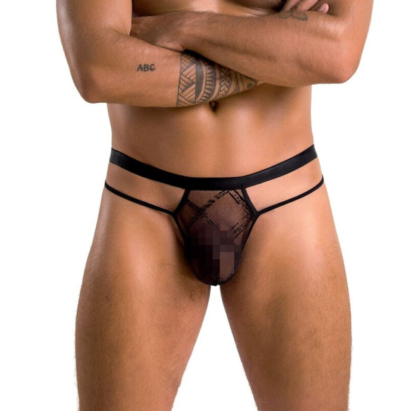Чоловічі прозорі стринги Passion 029 Thong Collin Black S/M