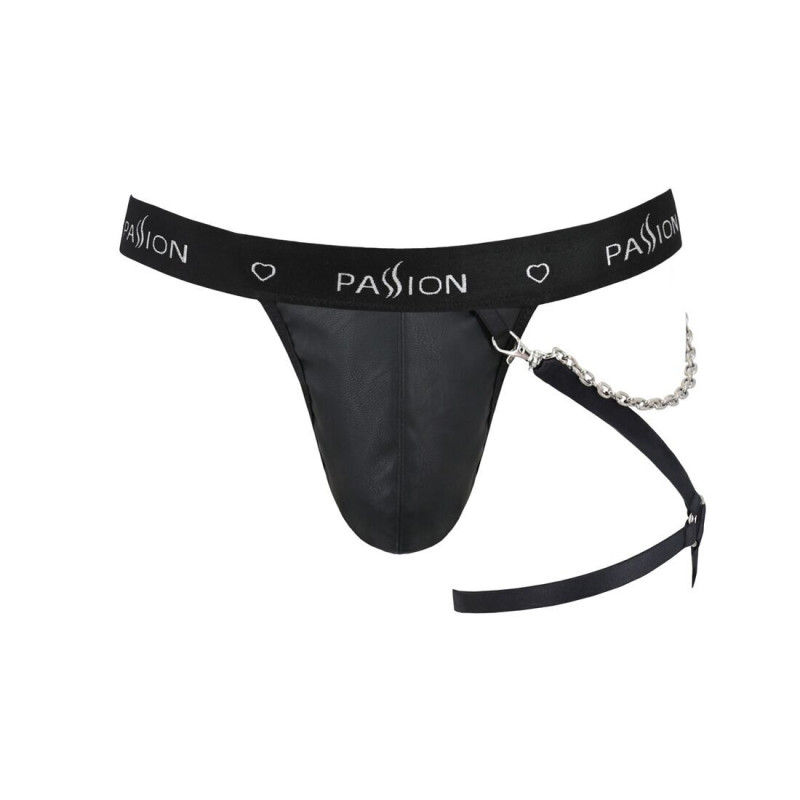 Мужские трусики танга с подвязкой Passion 058 Thong Bill Black L/XL Мужские трусики танга с подвязкой Passion 058 Thong Bill Black L/XL
