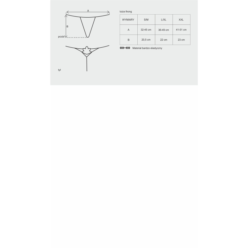 Стрінги Obsessive Luiza Чорні L/XL Стрінги Obsessive Luiza Чорні L/XL
