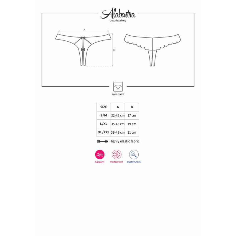 Кружевные трусики с доступом Obsessive Alabastra белые S/M Кружевные трусики с доступом Obsessive Alabastra белые S/M