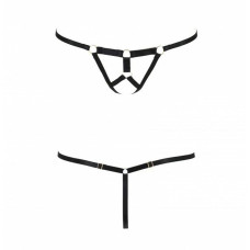 Трусики стринги со стрепом Passion Exclusive ARMANDA THONG black S/M