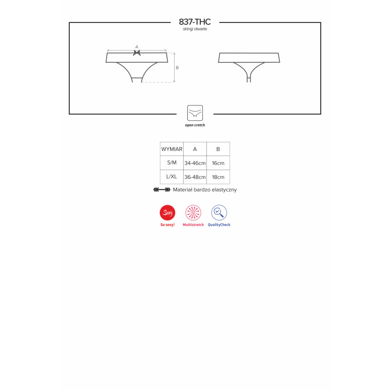Стринги открытые Obsessive 837-THC-1 Черные S/M Стринги открытые Obsessive 837-THC-1 Черные S/M