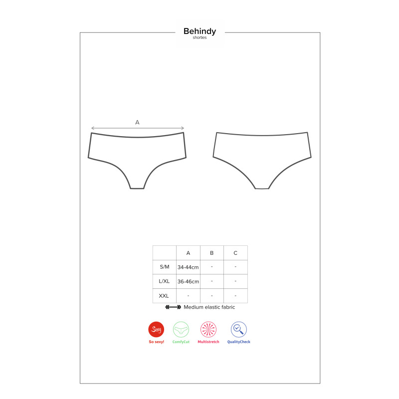 Трусики Obsessive Behindy Чорні L/XL Трусики Obsessive Behindy Чорні L/XL