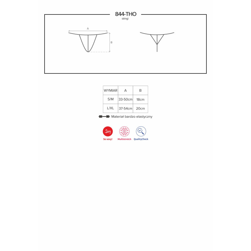 Стрінги Obsessive 844-THO-1 Чорні S/M Стрінги Obsessive 844-THO-1 Чорні S/M