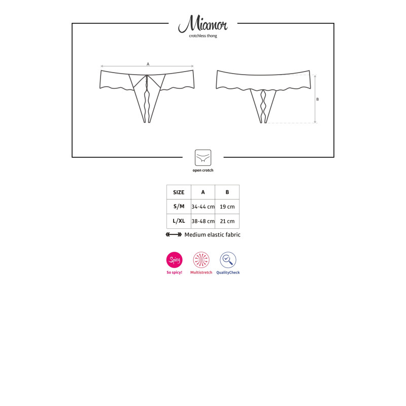 Стрінги відкриті Obsessive Miamor Чорні L/XL Стрінги відкриті Obsessive Miamor Чорні L/XL