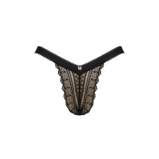 Кружевные трусики с заниженной талией Obsessive Estiqua panties черные M/L