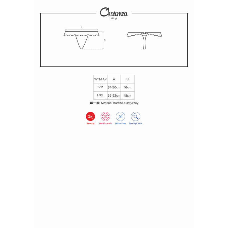 Стрінги Obsessive Charmea Чорні S/M Стрінги Obsessive Charmea Чорні S/M