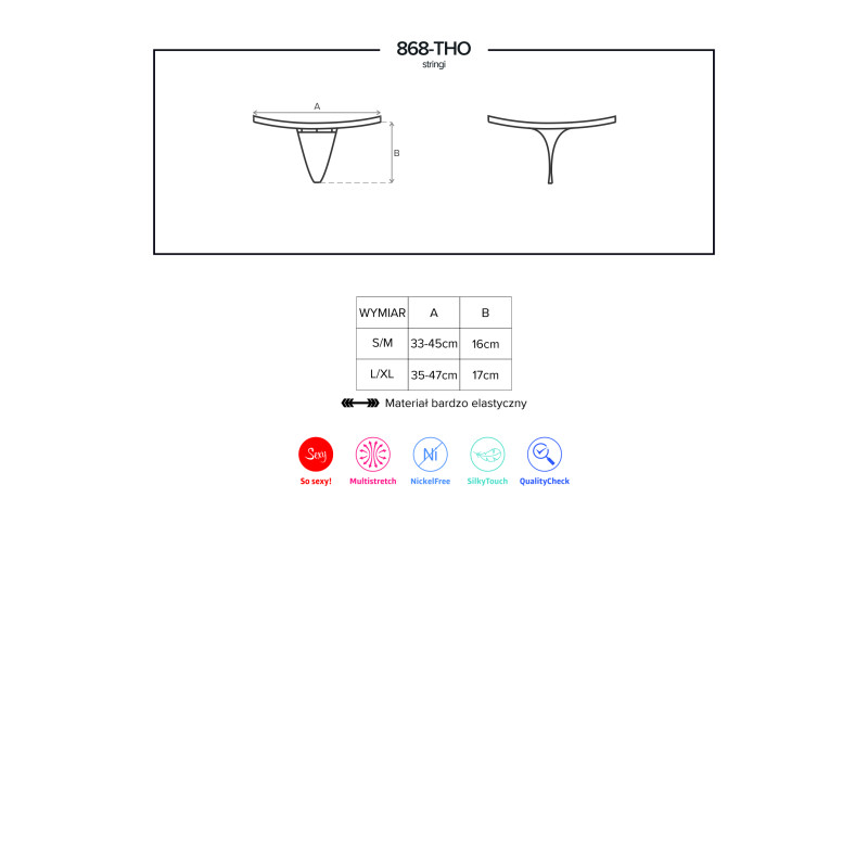 Стрінги Obsessive 868-THO-1 Чорні S/M Стрінги Obsessive 868-THO-1 Чорні S/M
