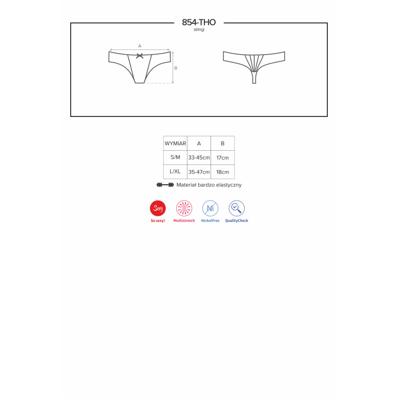 Стрінги Obsessive 854-THO-1 Чорні L/XL Стрінги Obsessive 854-THO-1 Чорні L/XL