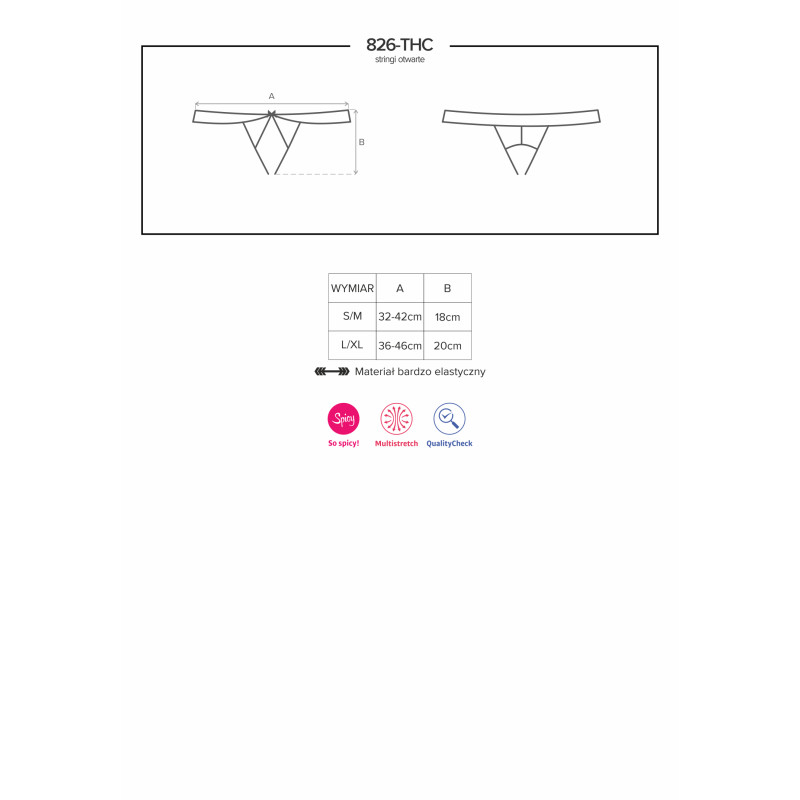 Стрінги відкриті Obsessive 826-THC-4 Бежеві L/XL Стрінги відкриті Obsessive 826-THC-4 Бежеві L/XL