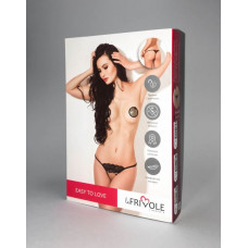 Трусики LeFrivole Overslip with a strap, lace and playful loops XS/S (42-44) Черные