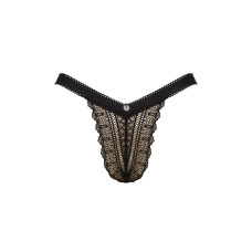 Кружевные трусики с заниженной талией Obsessive Estiqua panties черные XS/S