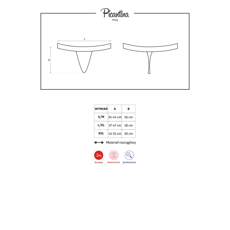 Стрінги Obsessive Picantina Чорні L/XL Стрінги Obsessive Picantina Чорні L/XL