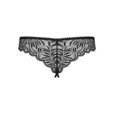 Кружевные танга с доступом Obsessive Contica crothchles thong черные L/XL