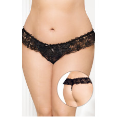 Трусики SoftLine G-String 2432 Plus Size Чорні XL/XXXL