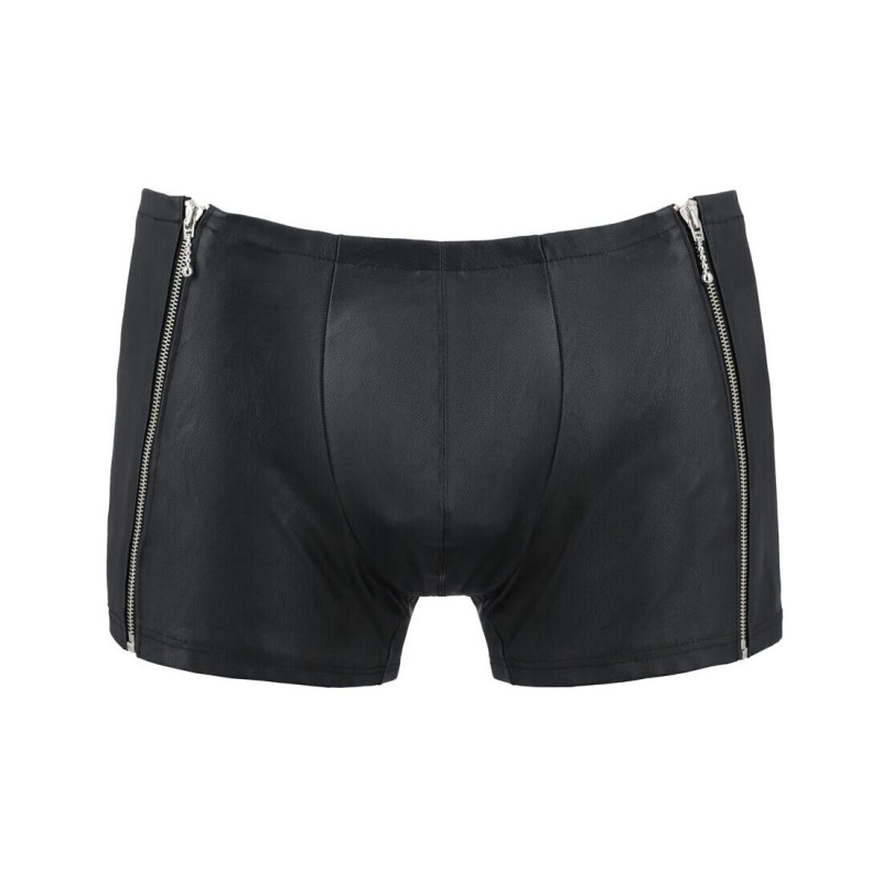 Мужские кожаные боксеры с молниями Passion 049 Short Matt Black S/M