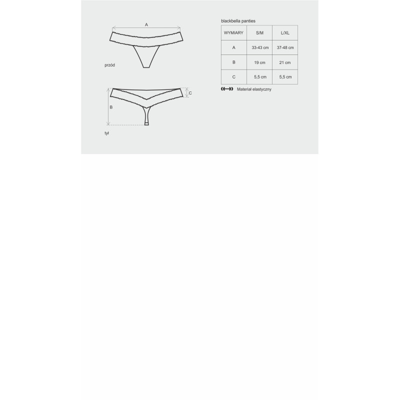 Трусики Obsessive Blackbella Чорні L/XL Трусики Obsessive Blackbella Чорні L/XL
