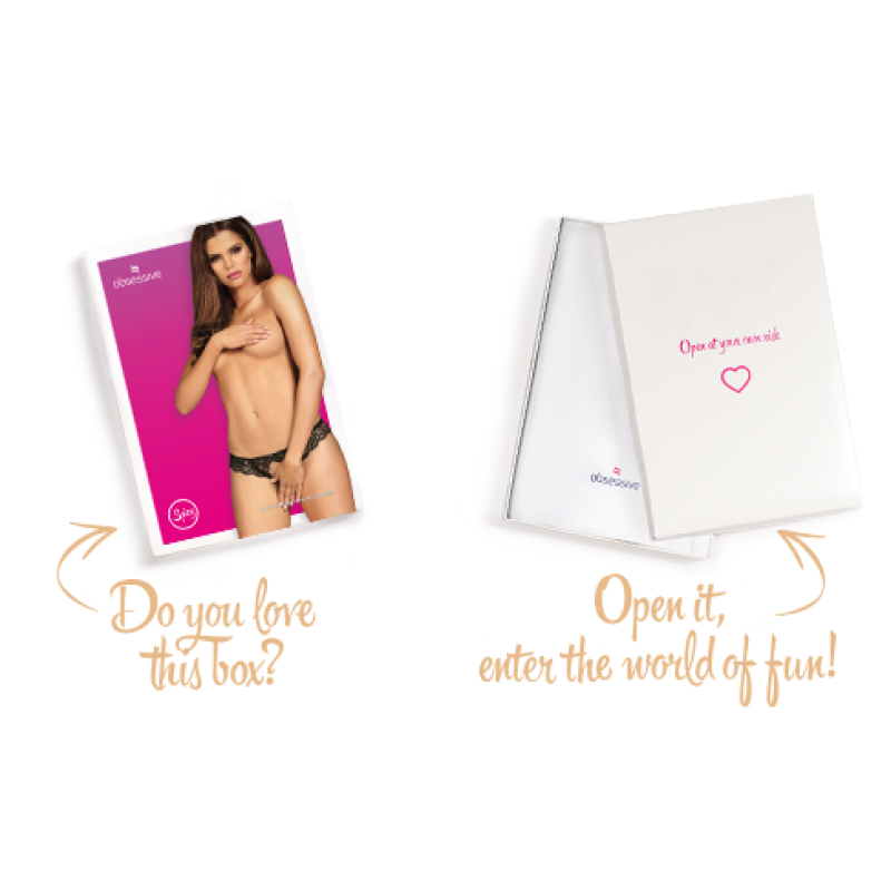 Кружевная танга с доступом Obsessive Contica crothchles thong черные S/M Кружевная танга с доступом Obsessive Contica crothchles thong черные S/M