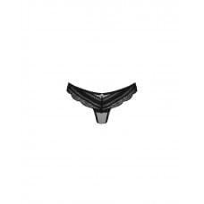 Полупрозрачные трусики с подвеской Obsessive Ivannes panties черные S/M