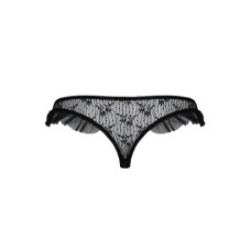 Трусики с оборками Passion Exclusive DONIA THONG black XXL/XXXL
