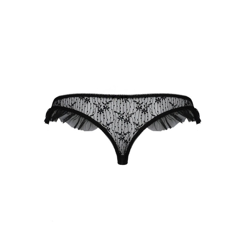 Трусики з оборками Passion Exclusive DONIA THONG black XXL/XXXL Трусики з оборками Passion Exclusive DONIA THONG black XXL/XXXL