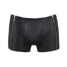 Мужские кожаные боксеры с молниями Passion 049 Short Matt Black XXL/XXXL