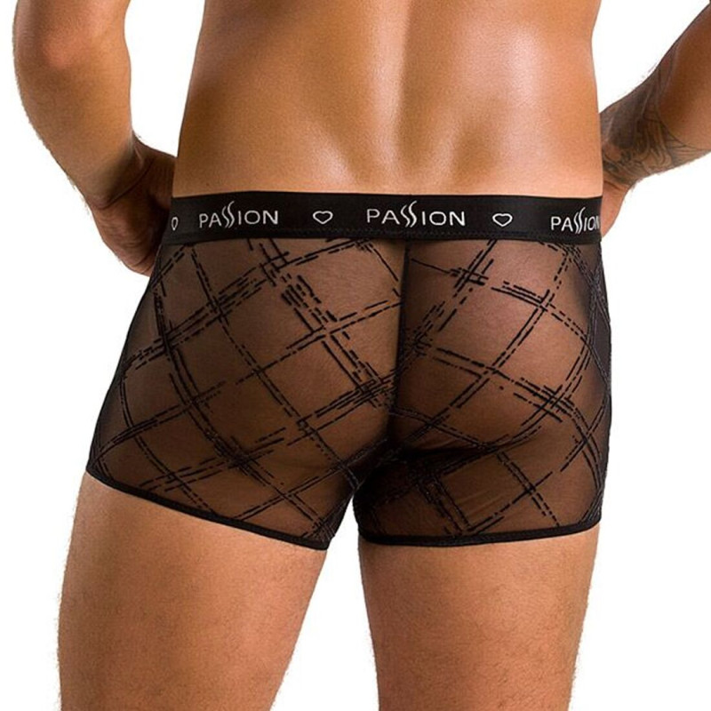 Мужские прозрачные боксеры Passion 032 Short James Black XXL/XXXL Мужские прозрачные боксеры Passion 032 Short James Black XXL/XXXL